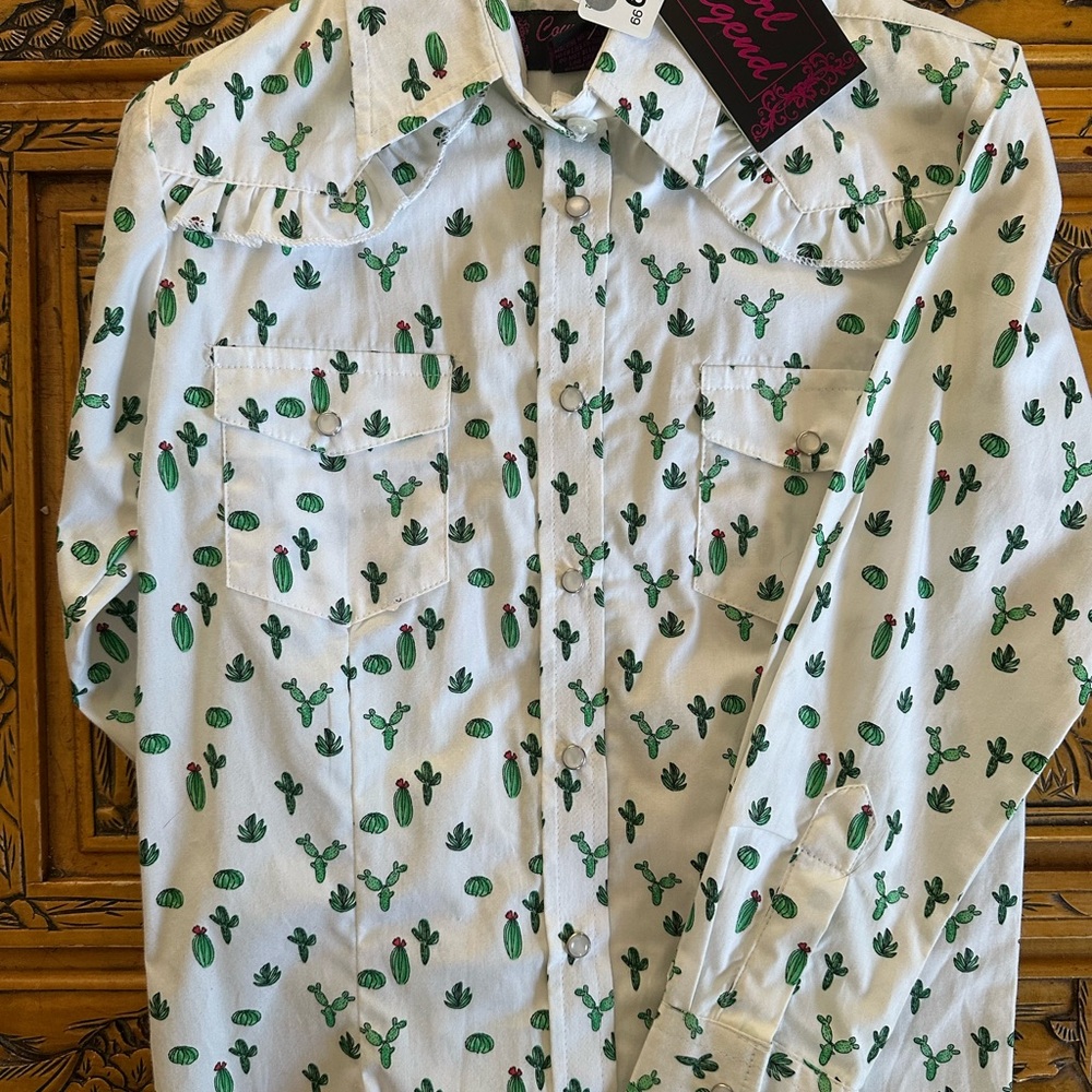 Cactus Print Western Youth Shirt